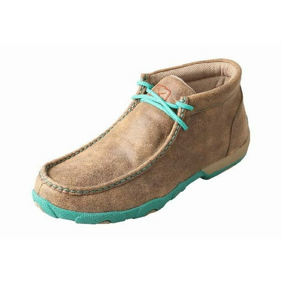 Women's Twisted X WDM0020 Driving Moc Bomber/Turquoise Leather 9 W