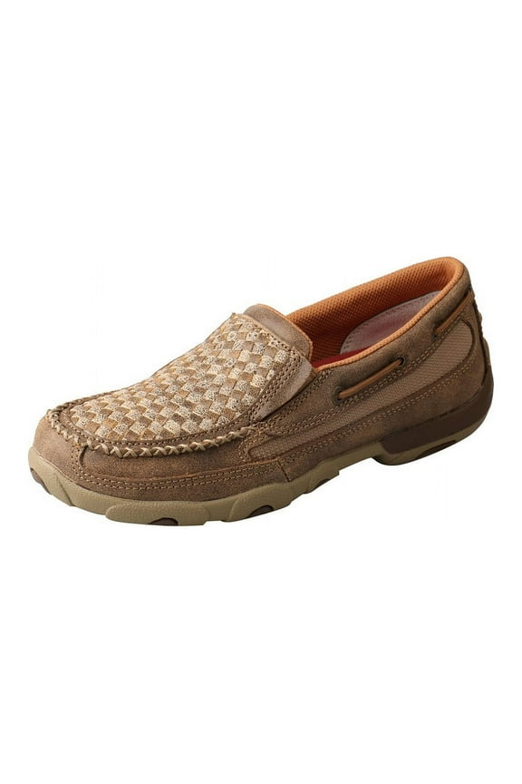 Women's Twisted X WDMS017 Driving Moc Boat Shoe Bomber/Dusty Tan Leather 8.5 M