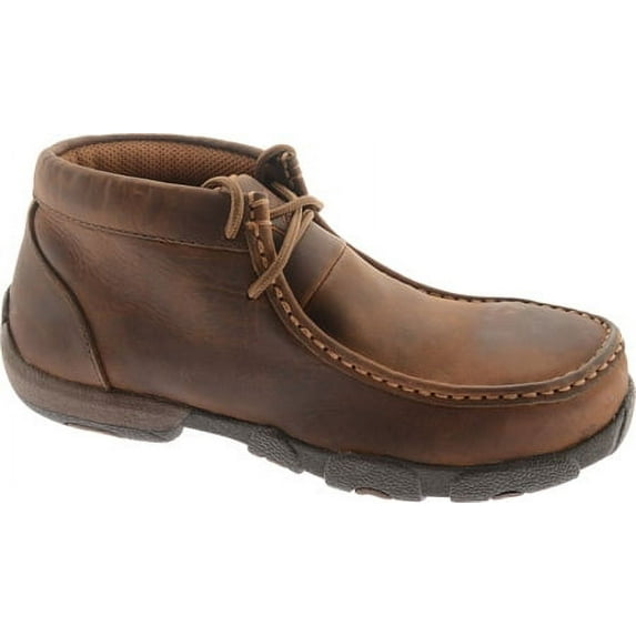 Women's Twisted X WDMST01 Steel Toe Moc Work Shoe Distressed Saddle Leather 6.5 W
