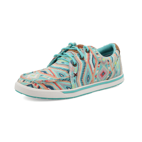 Women's Twisted X WHYC010 Hooey Sneaker Light Blue/Multi Fabric 7.5 M