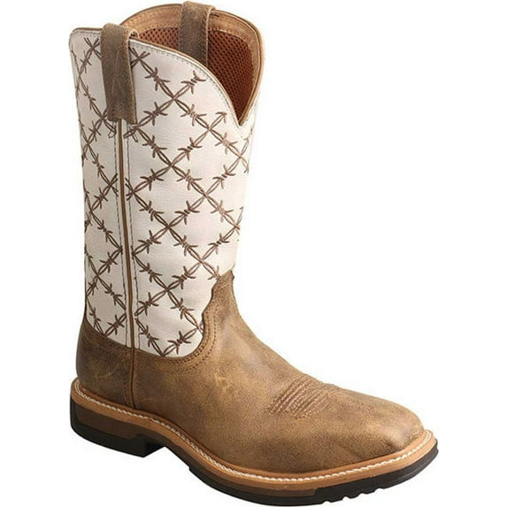 Women's Twisted X WLCA001 Lite Cowgirl Alloy Toe Work Boot Bomber/White Leather 8 B