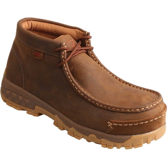 Women's Twisted X WXCC001 CellStretch Composite Toe Work Boot Distressed Saddle Full Grain Oiled Leather 10 M