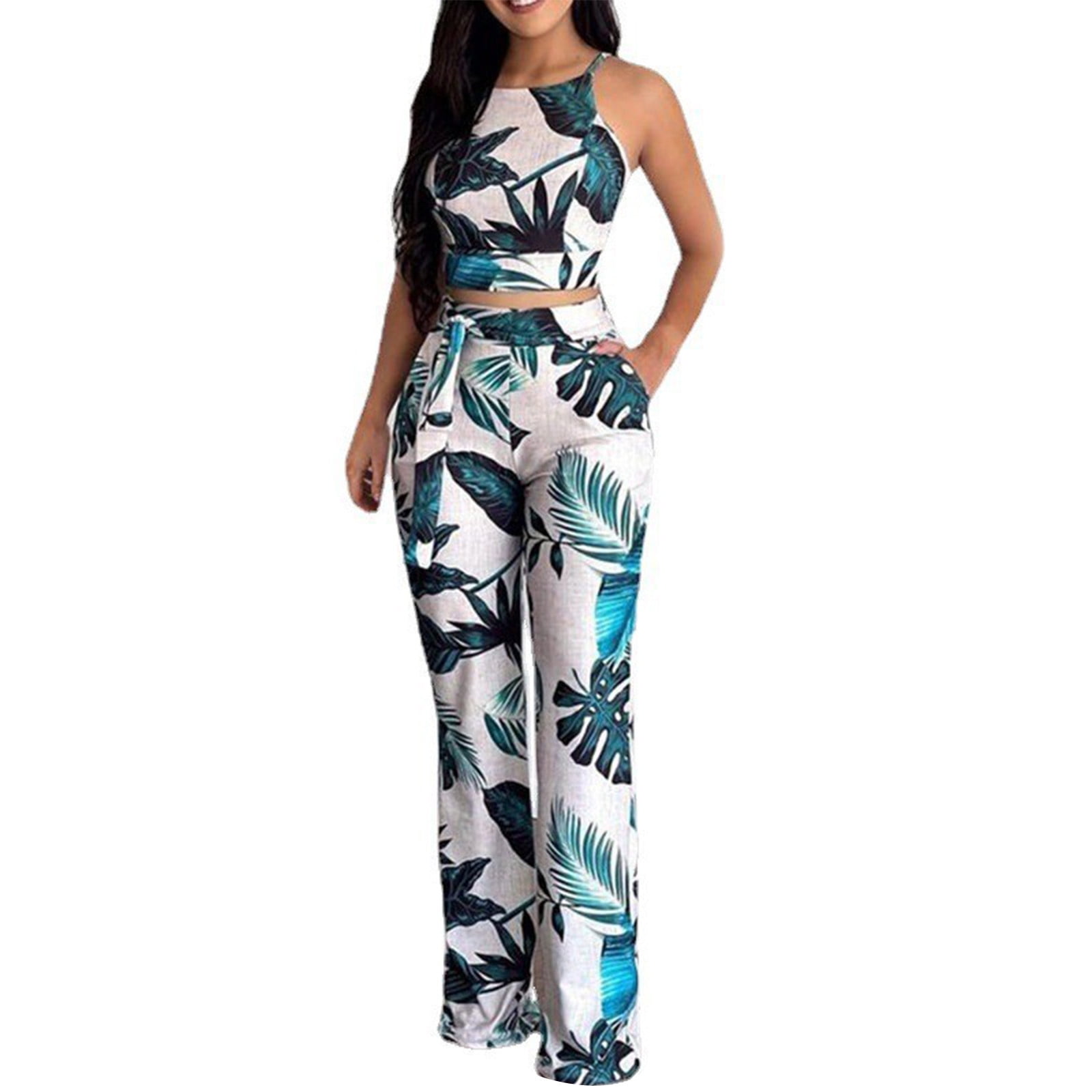Women's Two Piece Activewear Pants Suit for Women Crop Top + Leggings