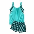 thumbnail image 1 of Women's Two Piece Bathing Suits Polka Dots Colorblock Tankini Swimsuits Boyleg Swim Suits for Women Summer (3XL, Blue), 1 of 4