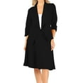 thumbnail image 1 of Women's Two-Piece Suit Set ? 3/4 Sleeve Fitted Blazer and Midi Skirt, 1 of 5