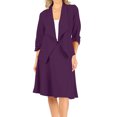 thumbnail image 1 of Women's Two-Piece Suit Set ? 3/4 Sleeve Fitted Blazer and Midi Skirt, 1 of 5