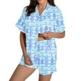 thumbnail image 1 of Women's Two Piece Outfits For Women Short Sleeve V Neck Shorts Set, 1 of 2