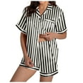 thumbnail image 1 of Women's Two Piece Outfits For Women Short Sleeve V Neck Shorts Set, 1 of 2