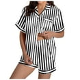 thumbnail image 1 of Women's Two Piece Outfits For Women Short Sleeve V Neck Shorts Set, 1 of 2
