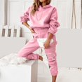 thumbnail image 1 of Women's Two Piece Outfits Matching Sets Long Sleeve Pullover Tops And Wide Leg Pants Tracksuit Sets Workout Bottoms for Women Formal Dresses with Pants Pant Suit Women Dressy Formal Juniors Pant Suits, 1 of 7