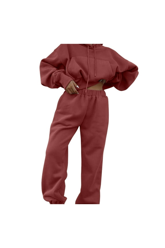 Women's Two Piece Outfits Top Jacket And Elastic Waistband Pant Women Sweatsuit Tracksuit Sets Sweater Suits Womens Petite Pant Suits Womens Sweatpants Open Bottom Dressy Sweatsuits Women Suites for