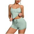 thumbnail image 1 of Women's Two Piece Pajama Set Button Front Cami Top and Shorts Lounge Set Sleepwear, 1 of 4