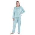 thumbnail image 1 of Women's Two Piece Pajama Set Long Sleeve Polka Dot Sweatshirt with Pants Loungewear Sleepwear Set Nightwear, 1 of 7