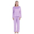 thumbnail image 1 of Women's Two Piece Pajama Set Long Sleeve Polka Dot Sweatshirt with Pants Loungewear Sleepwear Set Nightwear, 1 of 8