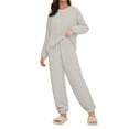 thumbnail image 1 of Women's Two-Piece Pajama Set, Soft Comfortable Loungewear Set with Sleep Pants and Pullover Top for Home Lounge, Holiday Season, Christmas Family Pajamas and Warm Sleepwear White XL, 1 of 4