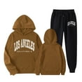 thumbnail image 1 of Women's Two Piece Pants Set With Cute English Print Long Sleeve Hooded Sweatshirt Sweatshirt Top Woman Hooded Sweatshirt Hoodie Female Hooded Women Pullover Womens Oversized Sweatshirts And Hoodies, 1 of 4