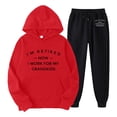 thumbnail image 1 of Women's Two Piece Pants Set With English Letter Print Long Sleeve Hooded Sweatshirt Women Sweat Suits Plaid Dress Suit for Women plus Size Snow Pants for Women 3x Two Suit Woman Casual Pants Suits, 1 of 2