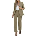 thumbnail image 1 of Women's Two Piece Sets Pants Suits Dressy Business Casual Outfits Professional Blazer Pantsuits Set Work Office, 1 of 6