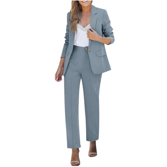 Women's Two Piece Sets Pants Suits Dressy Business Casual Outfits Professional Blazer Pantsuits Set Work Office