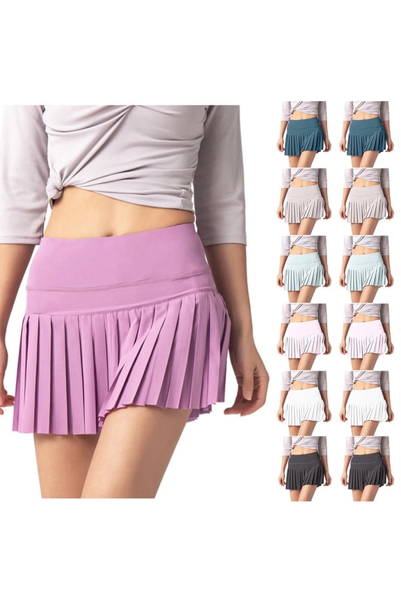 Women's Two Piece Sports Skirt Yoga Culottes Pants, Fake Wrap Skirt with Shorts, Loose Fit Breathable Quick-Dry Athletic Wear for Running Fitness Gym Workout Casual Streetwear