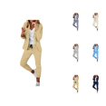 thumbnail image 1 of Women's Two Piece Suit Set Office Business Long Sleeve Jacket Pant Suit Slim Fit Trouser Jacket Suit Womens Casual Capris, 1 of 7