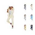thumbnail image 1 of Women's Two Piece Suit Set Office Business Long Sleeve Jacket Pant Suit Slim Fit Trouser Jacket Suit Womens Lightweight Capris For Summer, 1 of 7