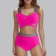 thumbnail image 1 of Women's Two Piece Swimsuit Bikini High Waisted Swimsuit Cover Gold Elastic Two Piece Swimsuit Set plus Size Swim for Women Lane Swimwear plus Size Sports Bikini with Shorts Long Swim Shorts for Women, 1 of 5