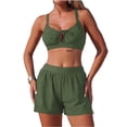 thumbnail image 1 of Women's Two Piece Swimsuit Crisscross Back Tie Front Swim Top with Sporty Boyshort Tummy Control Bathing Suit, 1 of 6