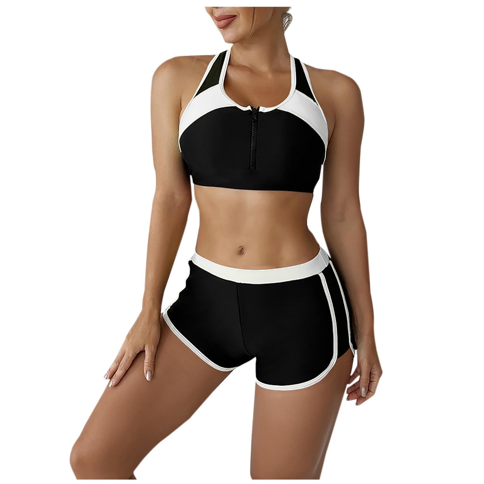 Halter top swimsuit with boyshorts sale