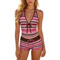 thumbnail image 1 of Women's Two Piece Swimsuits Tankini Tops with Boy Shorts Halter Neck High Waisted Bathing Suit, 1 of 4