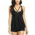 thumbnail image 1 of Women's Two Piece Swimsuits Tummy Control Swimsuit for Women Bathing Suits with Sporty Shorts, 1 of 7