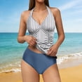 thumbnail image 1 of Women's Two Piece Swimwear, High Waisted Tankini Top with Shorts, Push Up Padding V-Neck Tummy Control Swimsuit, for Beach Pool Vacation, 1 of 8