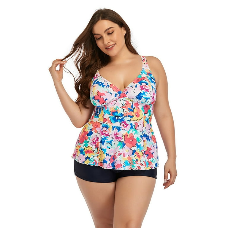 Plus size tankini sets with shorts best sale
