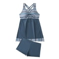 thumbnail image 1 of Women's Two-Piece Tankini Swimsuit Set with Crisscross Straps and Boyshorts, Pink and Blue, Comfortable and Stylish, 1 of 4