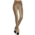 thumbnail image 1 of Women's Two-Tone 4" High Rise Leggings with Double Zipper, Khaki, 1 of 4