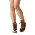 thumbnail image 1 of Women's Two Tone Lace Up Combat Style Faux Fur Lined Waterproof Duck Boots, 1 of 3