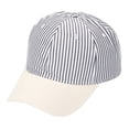 thumbnail image 1 of Women's Two Tone Stripe Trucker Hat, Breathable Cotton Baseball Cap with Solid Color Brim, Adjustable Casual Sun Cap for Outdoor Sports Travel Daily Wear Grey, 1 of 6