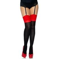 Women's Two Tone Thigh High Stockings, One Size