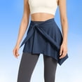 thumbnail image 1 of Women's Two Way Convertible Yoga Skirt, Wrap Around Waist Skirt or Neck Poncho, Lightweight Sports Cover Up Skirt for Beach, Yoga and Daily Sun Protection Navy A, 1 of 7