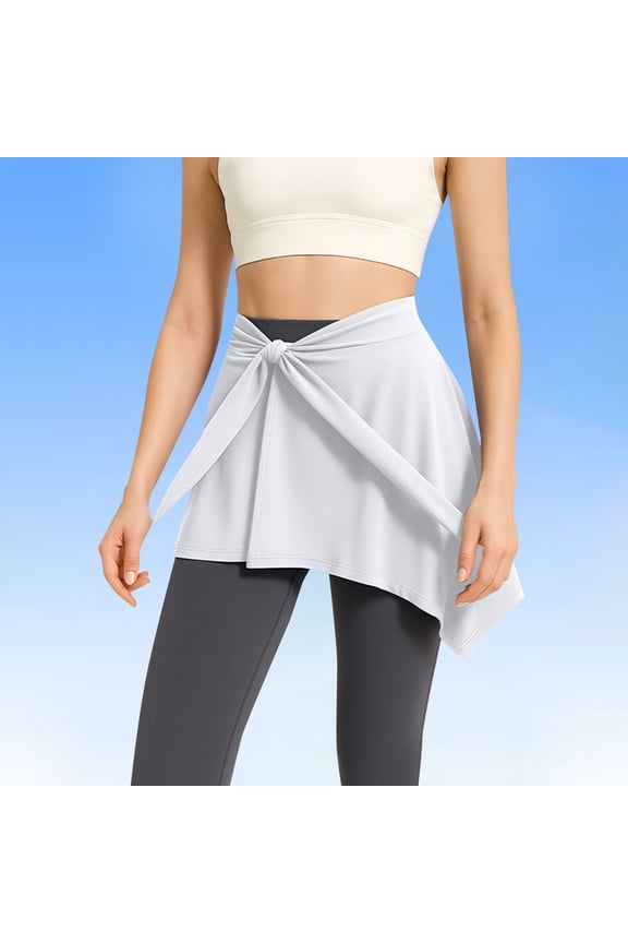 Women's Two Way Convertible Yoga Skirt, Wrap Around Waist Skirt or Neck Poncho, Lightweight Sports Cover Up Skirt for Beach, Yoga and Daily Sun Protection White A