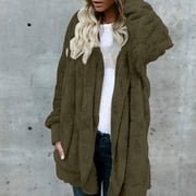 Women's Two Way Wear Longline Jacket Warm Open Cardigan With Pockets Womens Hooded Jackets Womens Jackets And Coats Colla Jackets for Women Lightweight Jacket for Women plus Size Jackets Active Velour