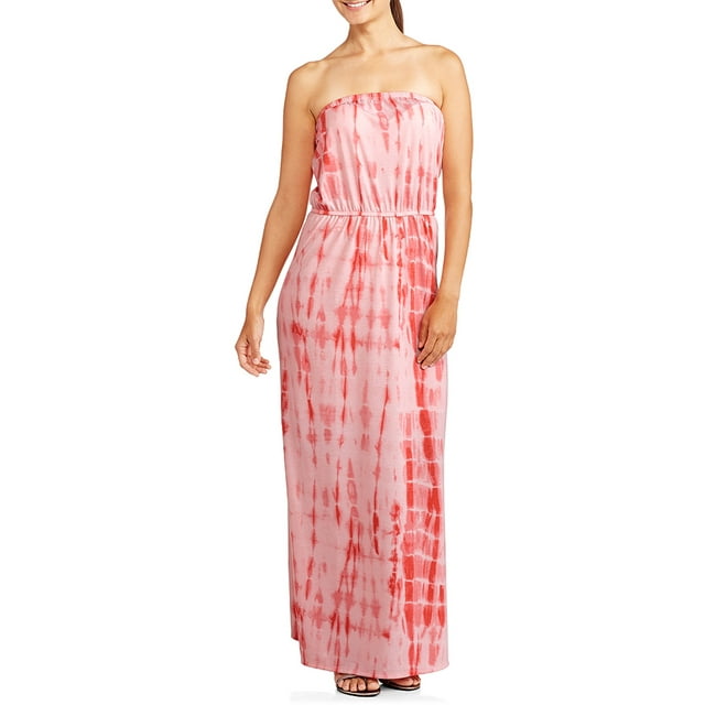 Women's Tye Dye Strapless Maxi Dress