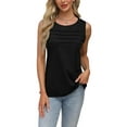 thumbnail image 1 of Women’s U-Neck Sleeveless Tank  Lightweight Pleated Basic Summer Top, 1 of 6