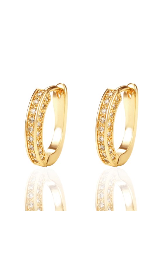 Women's U-Shaped Geometric Zircon Full Diamond Earrings