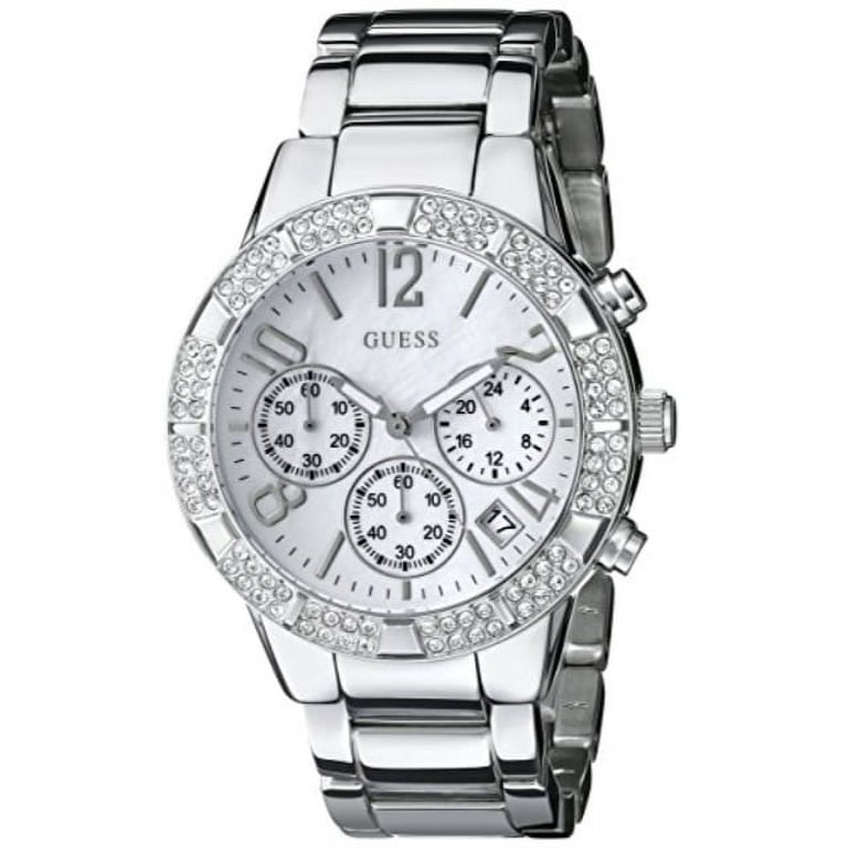 Guess WaterPro Dazzling Sport Pink Crystal Chronograph Bracelet Watch Guess Sparkling Chronograph Crystals Pink Dial Pink Silicone  main image 4