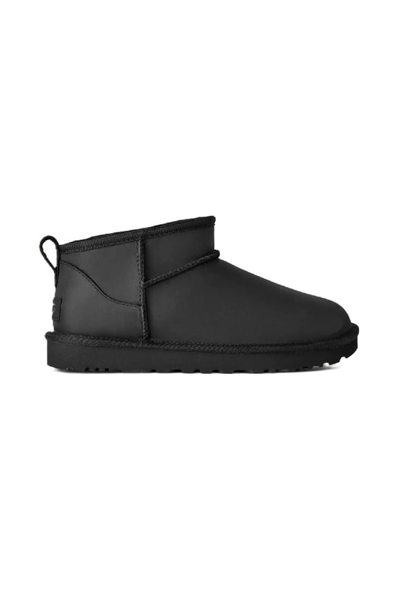Women's UGG Classic Ultra Mini Leather Boot Black (1174210-BLK) - 9