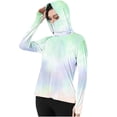 thumbnail image 1 of Women's UPF 50+ Ice Silk Sun Hoodie Long Sleeve Lightweight Fishing Shirt with Thumb Holes & Attached Mask, Cooling Hooded Jacket for Outdoor Activities, 1 of 7