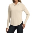 thumbnail image 1 of Women's UPF 50+ Lightweight Athletic Jacket Sun Protection Full Zip Long Sleeve Shirts Hiking Outdoor Pockets Beige M, 1 of 5