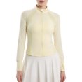 thumbnail image 1 of Women's UPF 50+ Lightweight Athletic Jacket Sun Protection Full Zip Long Sleeve Shirts Hiking Outdoor Pockets Yellow M, 1 of 6