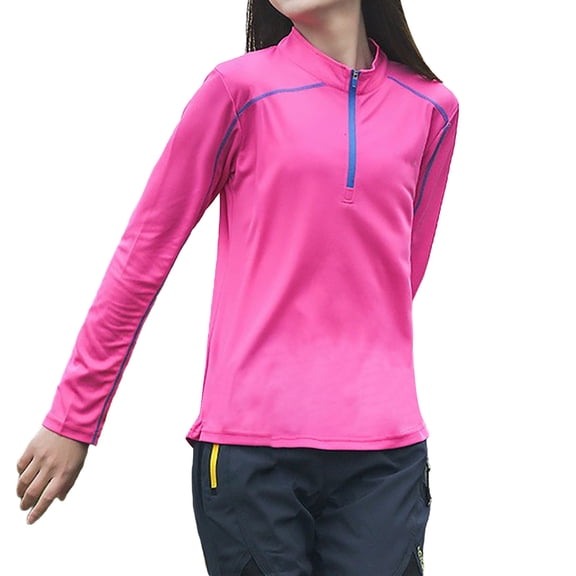 Women's UPF 50  Long Sleeve Sun Shirt Athletic Half Zip Pullover Lightweight Hiking Running Workout Top T-Shirt